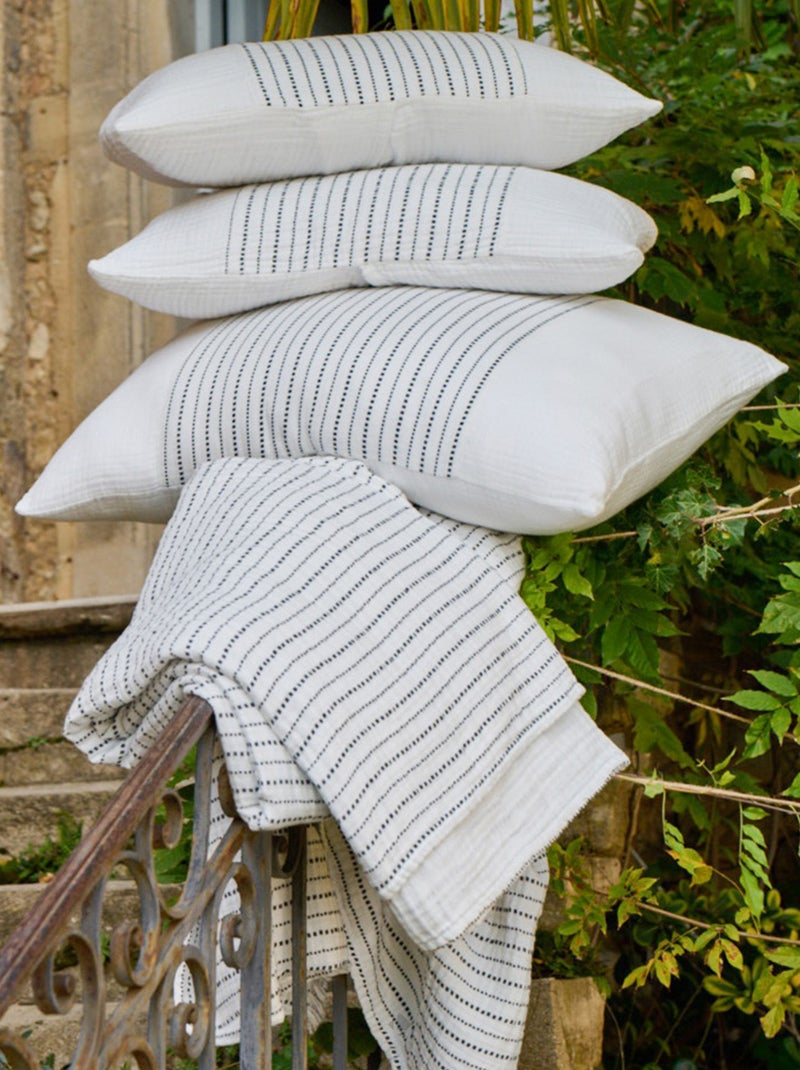 Housse de coussin mousseline de coton IMANI Blanc - Kiabi