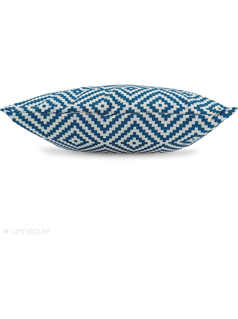 Housse de coussin outdoor PANAMA Carré Bleu canard - Kiabi