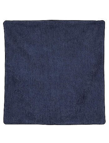 Housse de coussin passepoilée - Effet velours