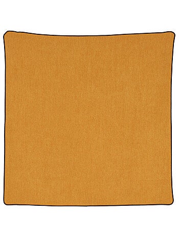 Housse de coussin passepoilée - Effet velours