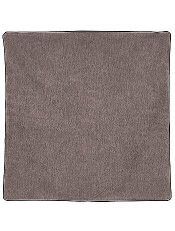 Housse de coussin passepoilée - Effet velours