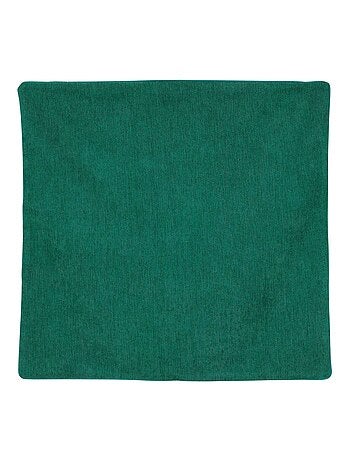 Housse de coussin passepoilée - effet velours