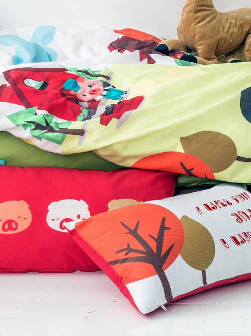 Housse de coussin Piggys "Happyfriday" - Kiabi