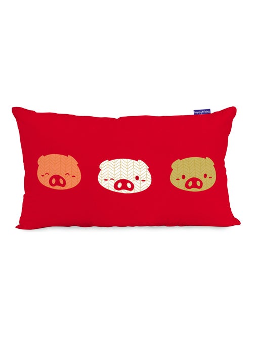 Housse de coussin Piggys "Happyfriday" - Kiabi