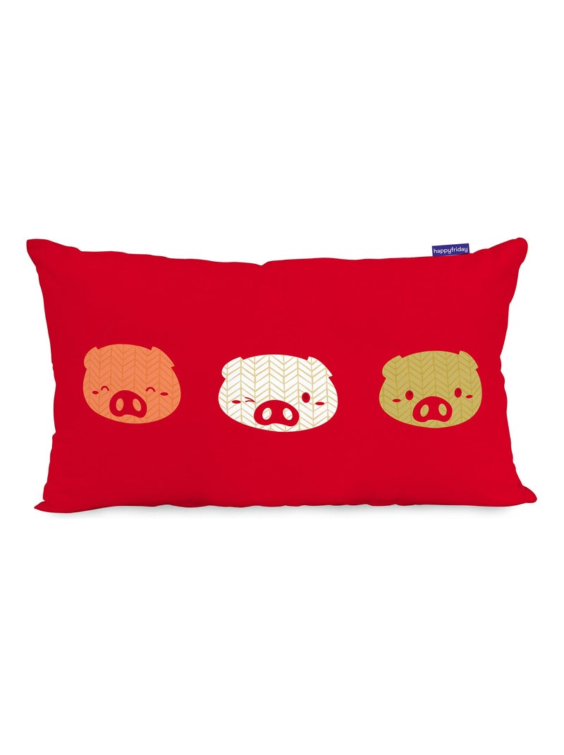 Housse de coussin Piggys "Happyfriday" Blanc - Kiabi