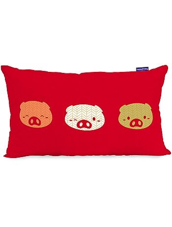 Housse de coussin piggys "happyfriday