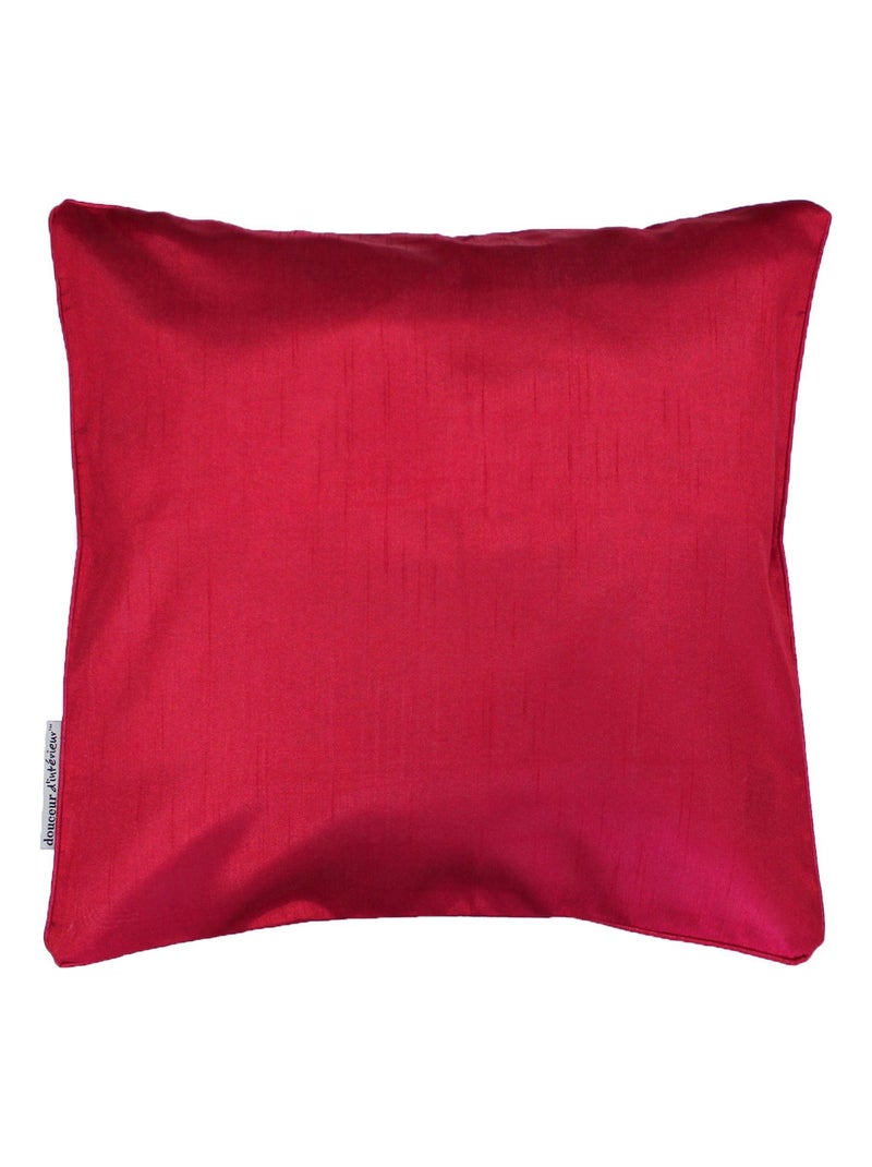 Housse de coussin Polyester Collection Shantung Uni Shana Marron chocolat - Kiabi