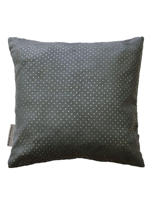 Housse de Coussin polyester Encart Collection Suede Argent C1060 - Kiabi