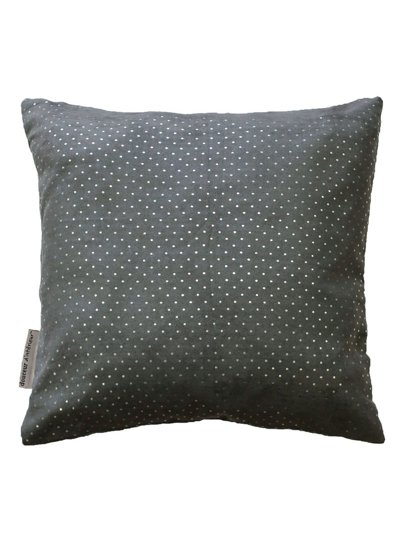 Housse de Coussin polyester Encart Collection Suede Argent C1060 gris anthracite - Kiabi