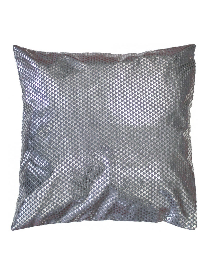 Housse de Coussin polyester Encart Collection Suede Argent C1060 gris anthracite - Kiabi