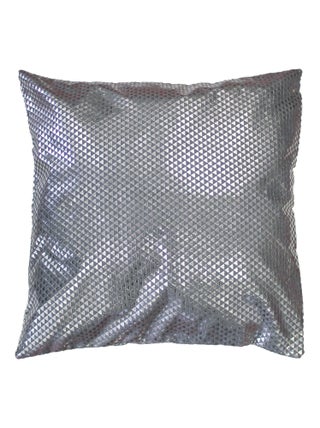 Housse de Coussin polyester Encart Collection Suede Argent C1060