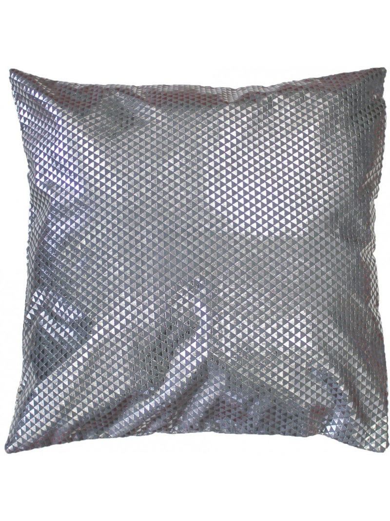 Housse de Coussin polyester Encart Collection Suede Argent C1060 Gris - Kiabi