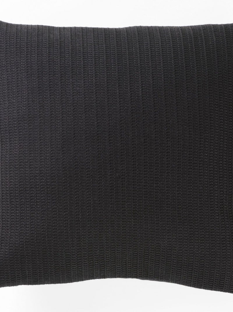 Housse de coussin polyester + Encart Collection Tricot Lenou Beige - Kiabi