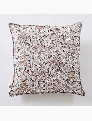 Housse de coussin polyester imprimé + enduction capucine pampa