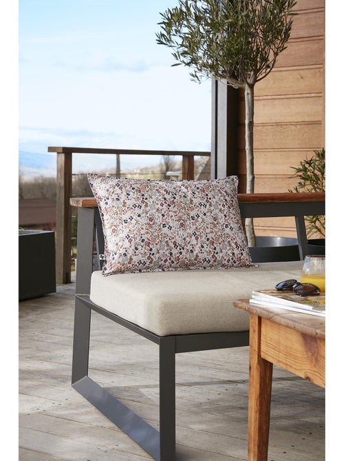 Housse de coussin polyester imprimé + enduction capucine pampa - Kiabi