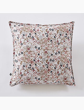 Housse de coussin polyester imprimé + enduction capucine pampa