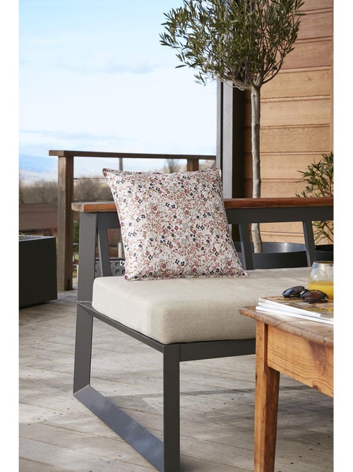 Housse de coussin polyester imprimé + enduction capucine pampa - Kiabi Housse de coussin polyester imprimé + enduction capucine pampa - Kiabi