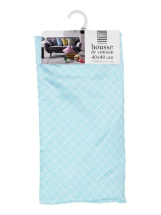 Housse de coussin Polyester Imprimée bleu