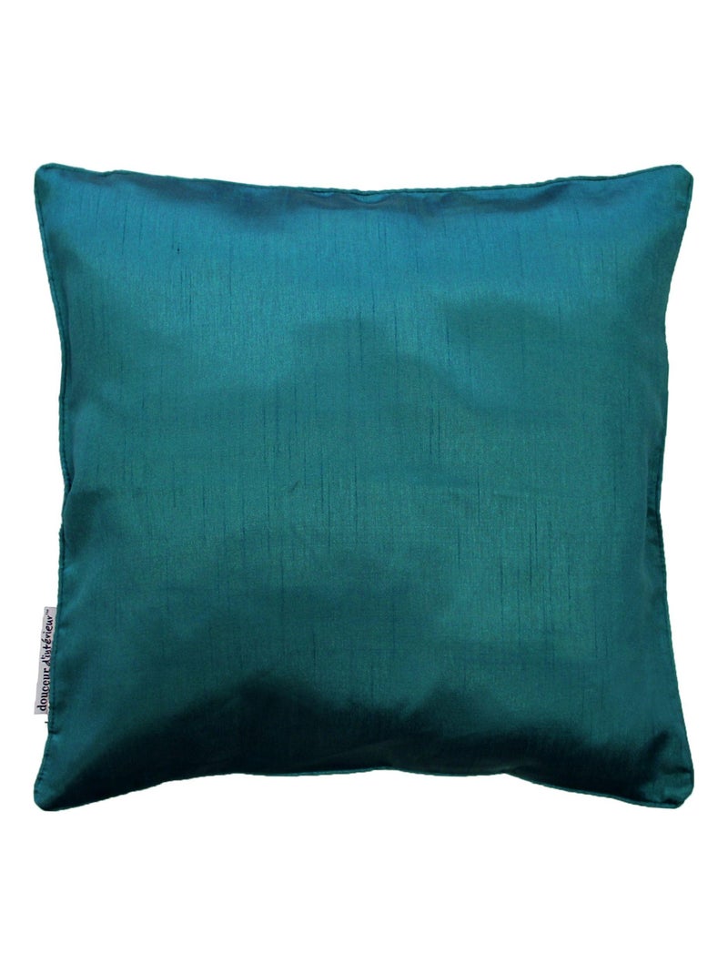 Housse de coussin Polyester Shantung Uni Shana Bleu 40 x 40 cm Bleu - Kiabi