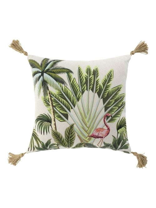 Housse de coussin pompons 40x40 cm Cruzabel coton - Kiabi