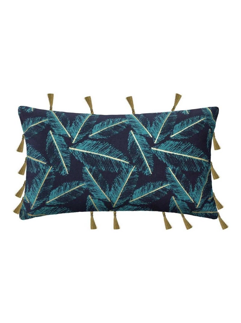 Housse de coussin pompons canard 30x50 cm Bleu - Kiabi
