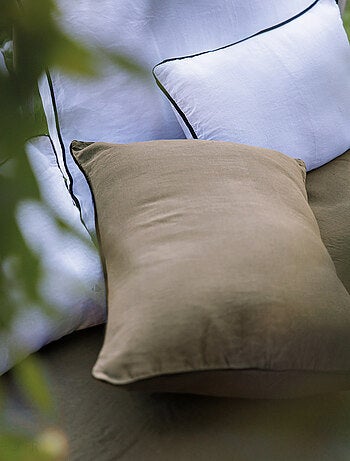 Housse de coussin PRELUDE en lin et coton