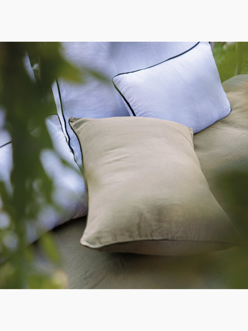 Housse de coussin PRELUDE en lin et coton Beige grès - Kiabi