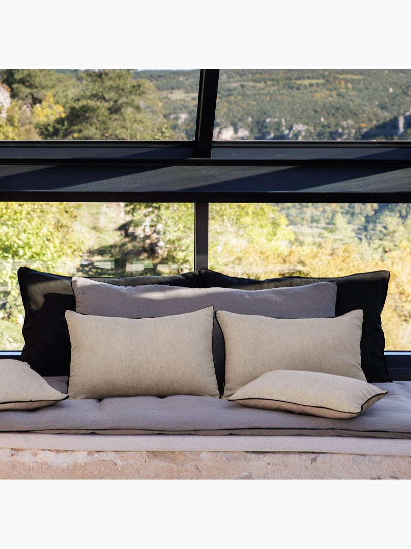 Housse de coussin PRELUDE en lin et coton Beige grès - Kiabi