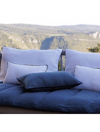 Housse de coussin PRELUDE en lin et coton