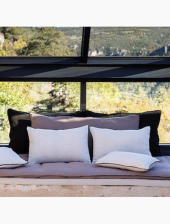 Housse de coussin PRELUDE en lin et coton