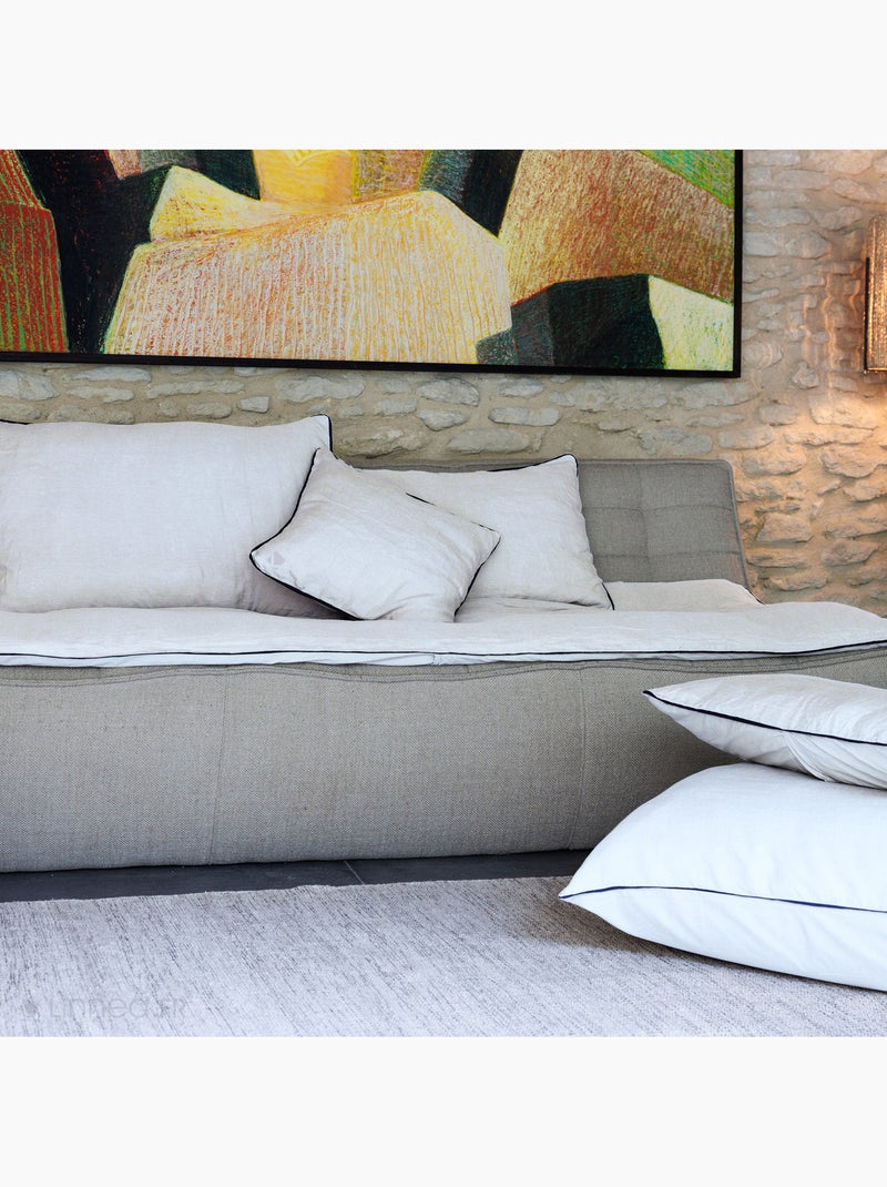 Housse de coussin PRELUDE en lin et coton Blanc - Kiabi