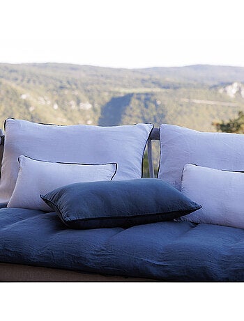 Housse de coussin PRELUDE en lin et coton