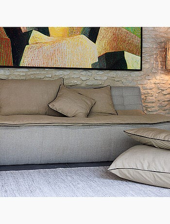 Housse de coussin PRELUDE en lin et coton