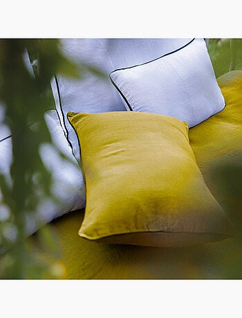 Housse de coussin PRELUDE en lin et coton