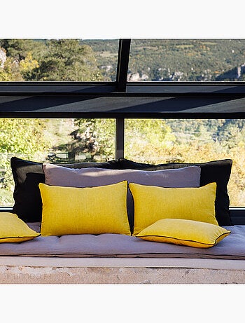 Housse de coussin PRELUDE en lin et coton