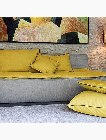 Housse de coussin PRELUDE en lin et coton