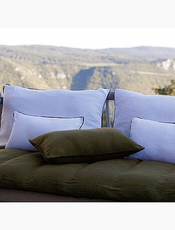 Housse de coussin PRELUDE en lin et coton