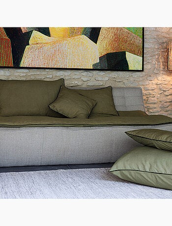 Housse de coussin PRELUDE en lin et coton