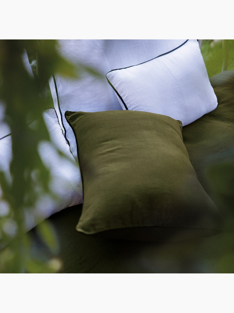 Housse de coussin PRELUDE en lin et coton Kaki - Kiabi