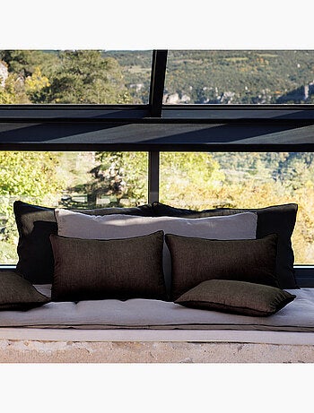 Housse de coussin PRELUDE en lin et coton