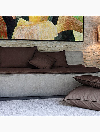 Housse de coussin PRELUDE en lin et coton