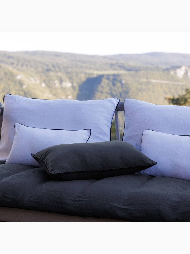 Housse de coussin PRELUDE en lin et coton Noir mat - Kiabi