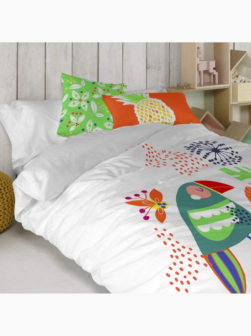 Housse de coussin Pretty parrots "Happyfriday" Multicolore - Kiabi