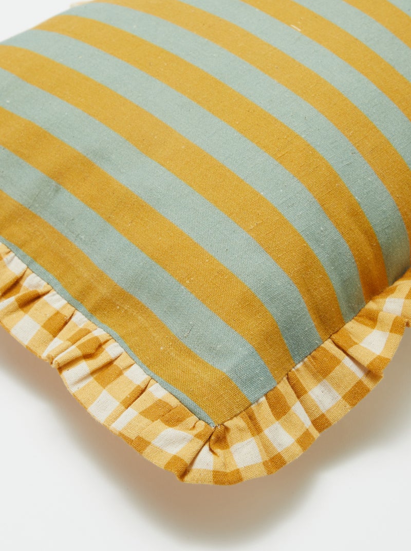 Housse de coussin rayée (50 x 30 cm) JAUNE - Kiabi