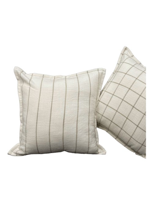 Housse de coussin recto-verso 100% coton rayures et carreaux LOURMARIN - Kiabi Housse de coussin recto-verso 100% coton rayures et carreaux LOURMARIN - Kiabi