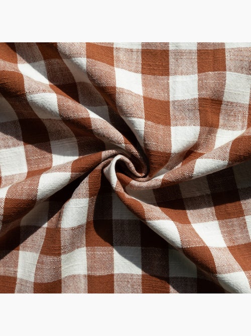 Housse de coussin recto-verso 100% coton rayures et vichy LOURMARIN - Kiabi Housse de coussin recto-verso 100% coton rayures et vichy LOURMARIN - Kiabi