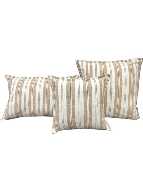 Housse de coussin recto-verso 100% coton rayures tapissier LOURMARIN - Kiabi Housse de coussin recto-verso 100% coton rayures tapissier LOURMARIN - Kiabi