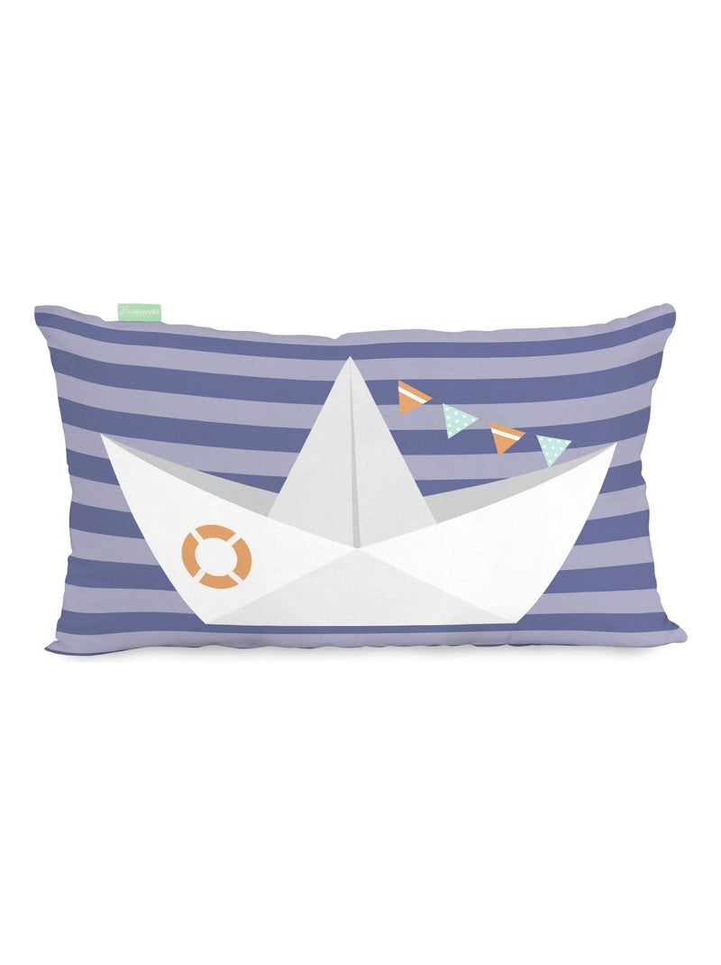 Housse de coussin Sailor "Happyfriday" Blanc - Kiabi