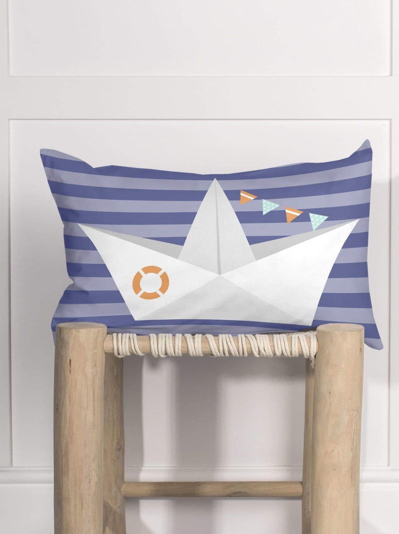 Housse de coussin Sailor "Happyfriday" Blanc - Kiabi
