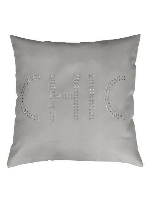 Housse de coussin Sequins Chic Strass Gris 40 x 40 cm - Kiabi